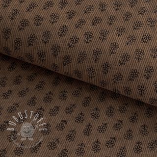 Cord STRETCH Little flower taupe