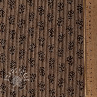 Cord STRETCH Little flower taupe