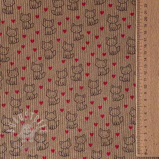 Cord STRETCH Little foxes sand