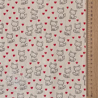 Cord STRETCH Little foxes light sand