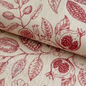 Dekostoff RUSTIC VINTAGE PRINT Granata groseille