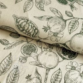 Dekostoff RUSTIC VINTAGE PRINT Granata kaki
