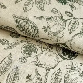 Dekostoff RUSTIC VINTAGE PRINT Granata kaki