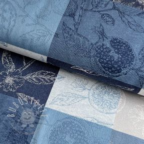 Dekostoff FRENCH TABLE CLOTH JACQUARD Cabosse allover indigo