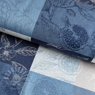 Dekostoff FRENCH TABLE CLOTH JACQUARD Cabosse allover indigo