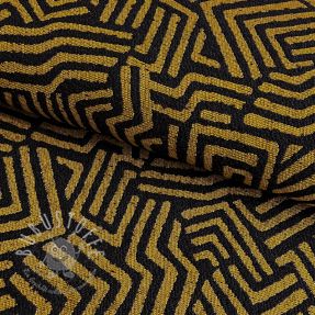 Dekostoff jacquard Mesopotamie noir jaune