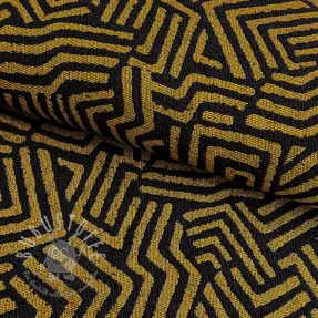Dekostoff jacquard Mesopotamie noir jaune
