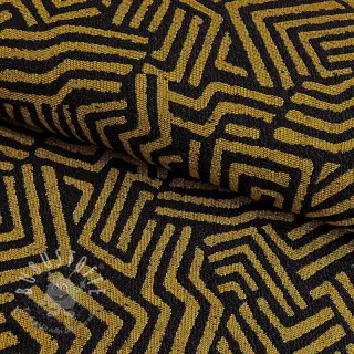 Dekostoff jacquard Mesopotamie noir jaune