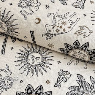 Dekostoff jacquard Pygmalion ecru noir