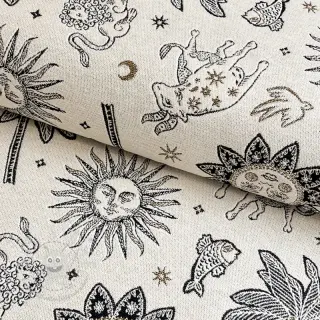 Dekostoff jacquard Pygmalion ecru noir