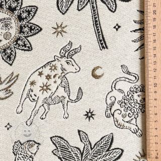 Dekostoff jacquard Pygmalion ecru noir