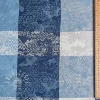 Dekostoff FRENCH TABLE CLOTH JACQUARD Niwa allover indigo