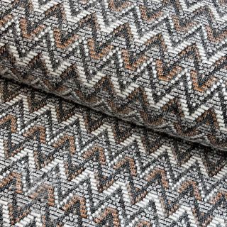 STRICKSTOFF jacquard Comfilia Zigzag wavy brown