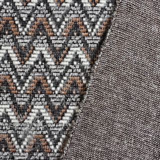 STRICKSTOFF jacquard Comfilia Zigzag wavy brown