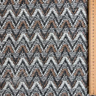 STRICKSTOFF jacquard Comfilia Zigzag wavy brown