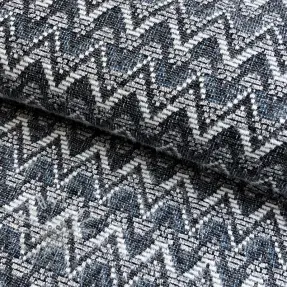 STRICKSTOFF jacquard Comfilia Zigzag wavy blue