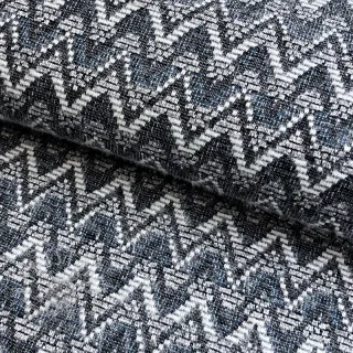 STRICKSTOFF jacquard Comfilia Zigzag wavy blue