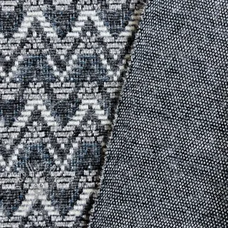 STRICKSTOFF jacquard Comfilia Zigzag wavy blue