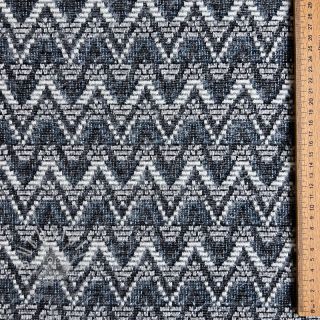 STRICKSTOFF jacquard Comfilia Zigzag wavy blue