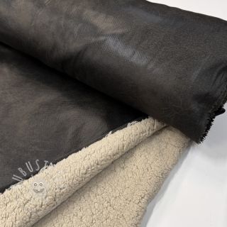 Mantelstoff Vintage Glammy Teddy Lammy grey