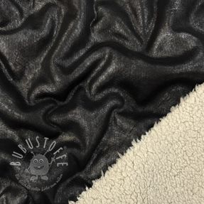 Mantelstoff Vintage Glammy Teddy Lammy black