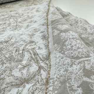 Dekostoff jacquard MACASSAR alover lin