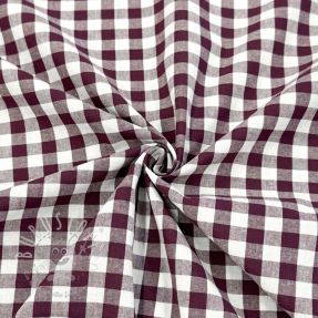Baumwollstoff Check aubergine