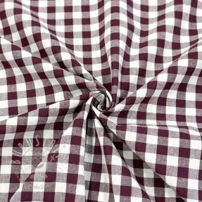Baumwollstoff Check aubergine