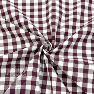 Baumwollstoff Check aubergine