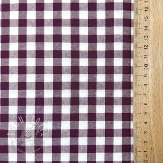 Baumwollstoff Check aubergine