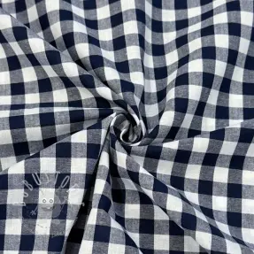 Baumwollstoff Check navy