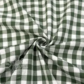 Baumwollstoff Check dark green