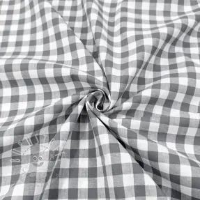 Baumwollstoff Check grey