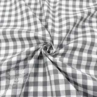Baumwollstoff Check grey