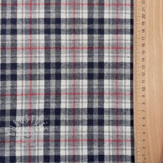 Scottish Check YARN DYED BRUSHED navy ecru red