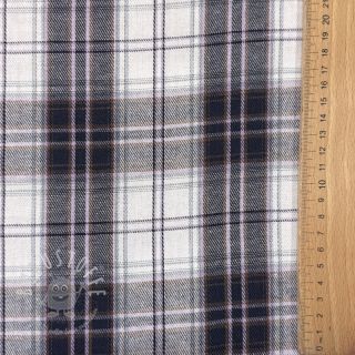 Scottish Check YARN DYED BRUSHED white navy