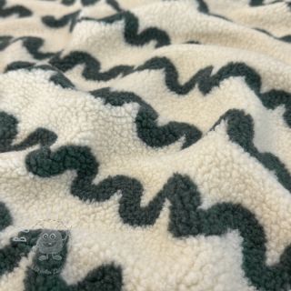 Mantelstoff TEDDY JACQUARD Waves army green