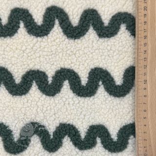 Mantelstoff TEDDY JACQUARD Waves army green