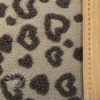 Mantelstoff TEDDY Hearts sand