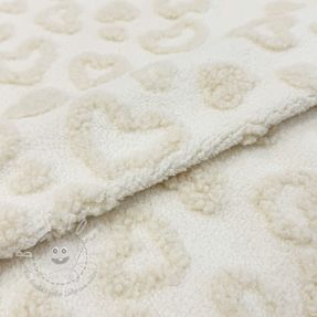 Mantelstoff TEDDY Hearts off white