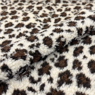 Mantelstoff TEDDY Panthera off white