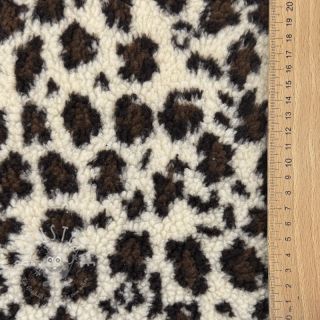 Mantelstoff TEDDY Panthera off white