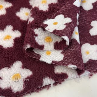 Mantelstoff TEDDY Daisy brom beere