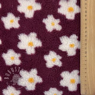 Mantelstoff TEDDY Daisy brom beere