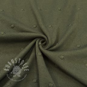 Strickstoff BIG KNIT DOT camo green