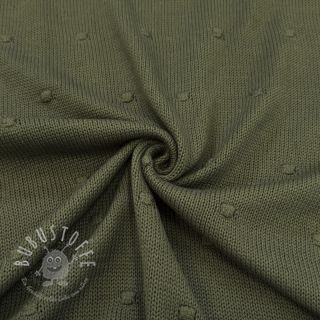 Strickstoff BIG KNIT DOT camo green