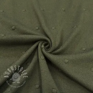 Strickstoff BIG KNIT DOT camo green