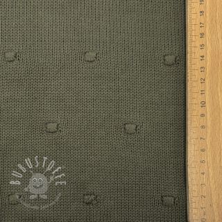 Strickstoff BIG KNIT DOT camo green