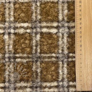 Mantelstoff Bouclé Squares design A