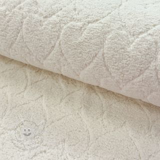 Mantelstoff TEDDY Hearts in hearts ecru